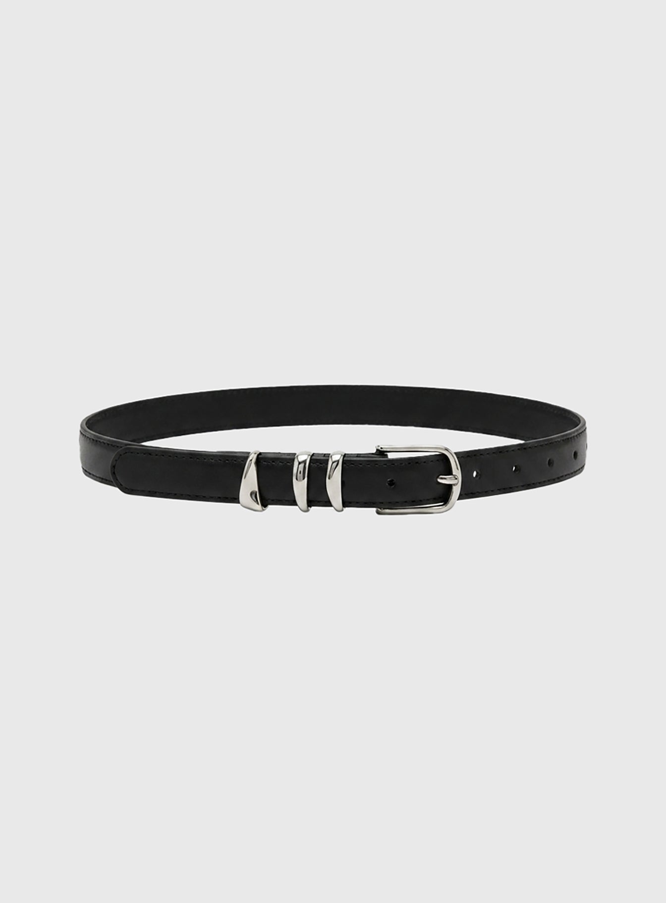 Naela Faux Leather Belt Black / Silver