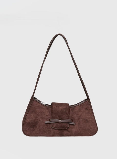 Scotlyn Shoulder Bag Faux Suede Brown