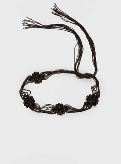 Think About Me Woven Belt Chocolate