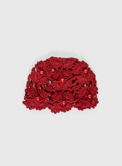 Zalynne Crochet Hat Red