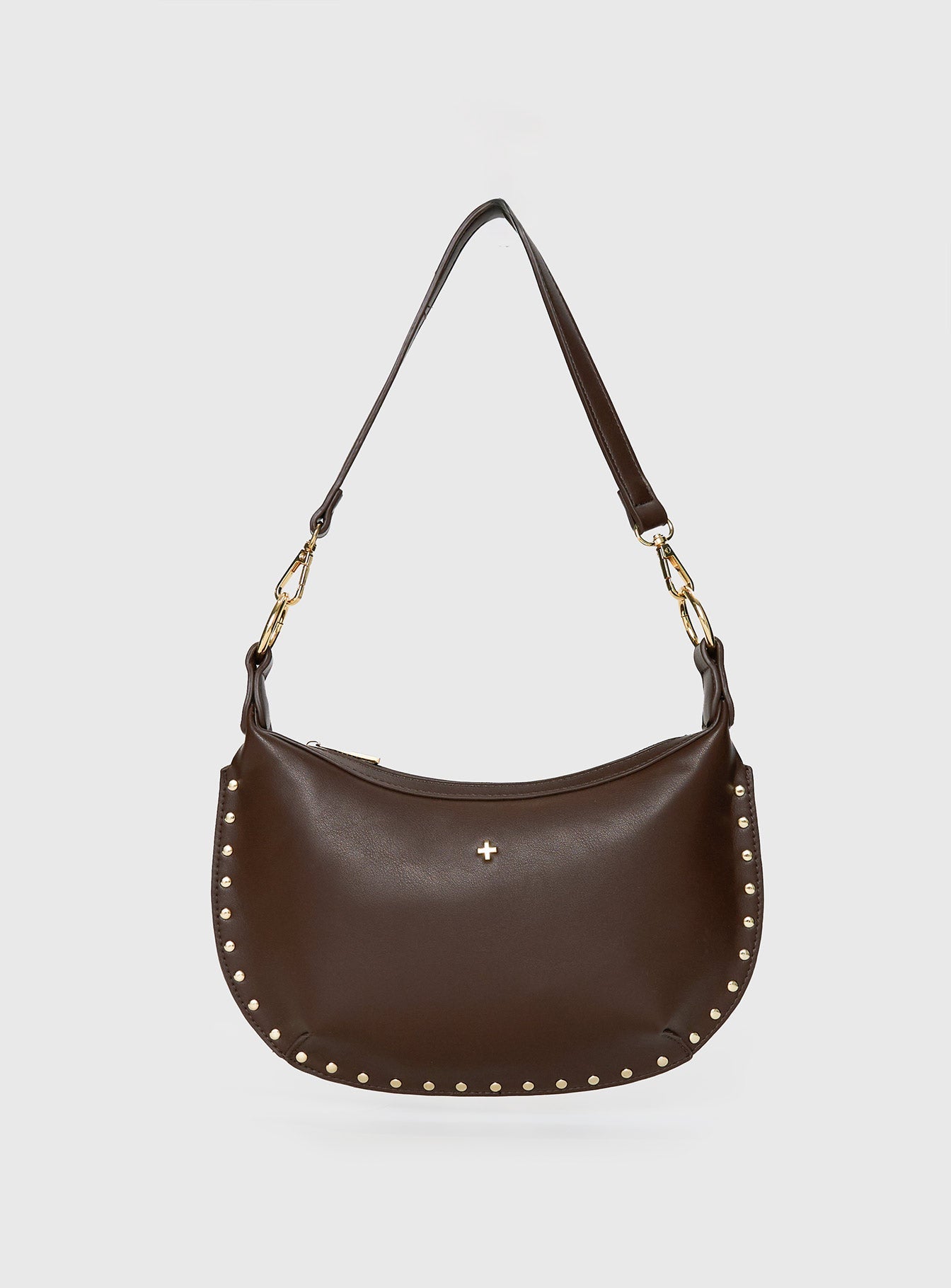Oracle Studded Shoulder Bag Chocolate