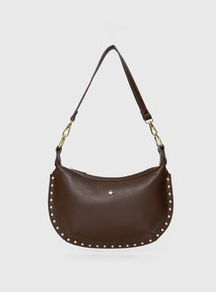 Oracle Studded Shoulder Bag Chocolate