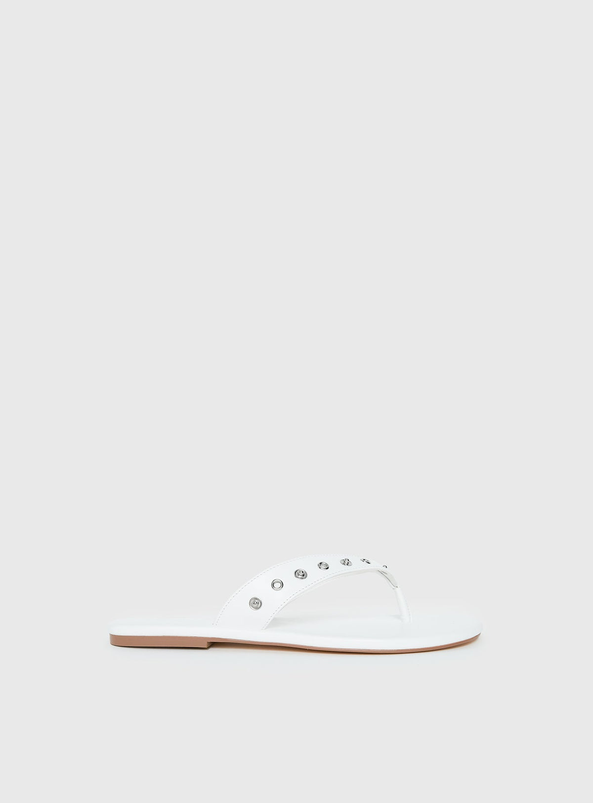 Lyana Eyelet Detail Sandals White