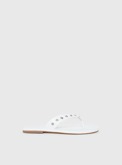 Lyana Eyelet Detail Sandals White