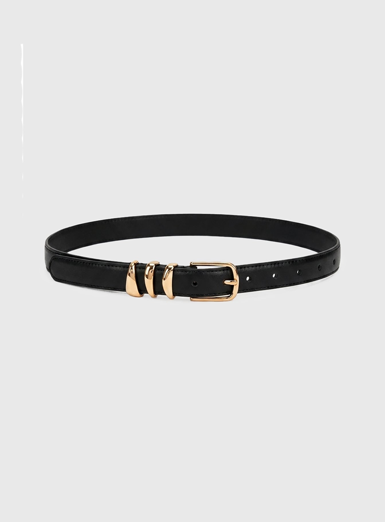 Naela Faux Leather Belt Black / Gold