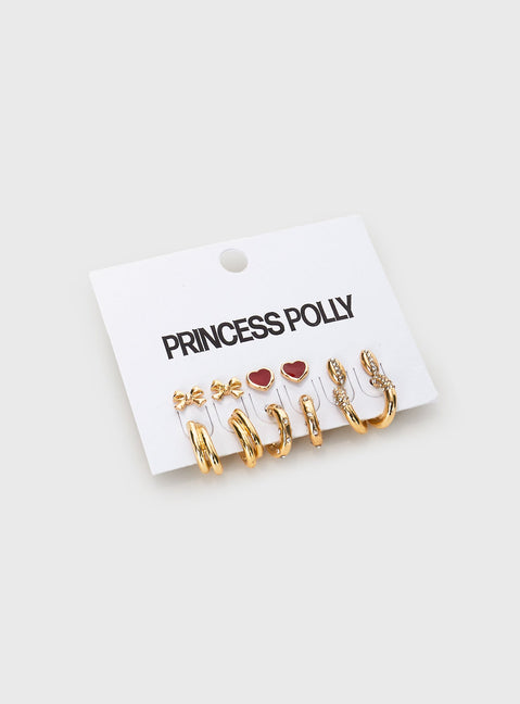 Latch Earring Pack Gold