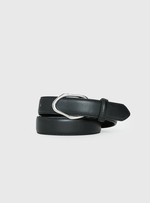 Elenna Faux Leather Belt Black / Silver