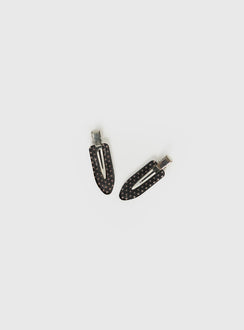 Speechless Hair Clips Black Polka