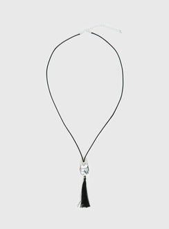 Melara Longline Tassel Necklace Black