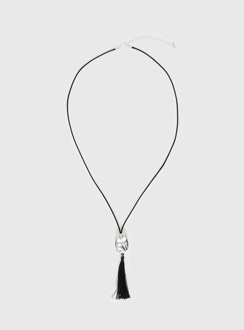 Melara Longline Tassel Necklace Black