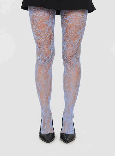 Ammelia Sheer Lace Stockings Blue