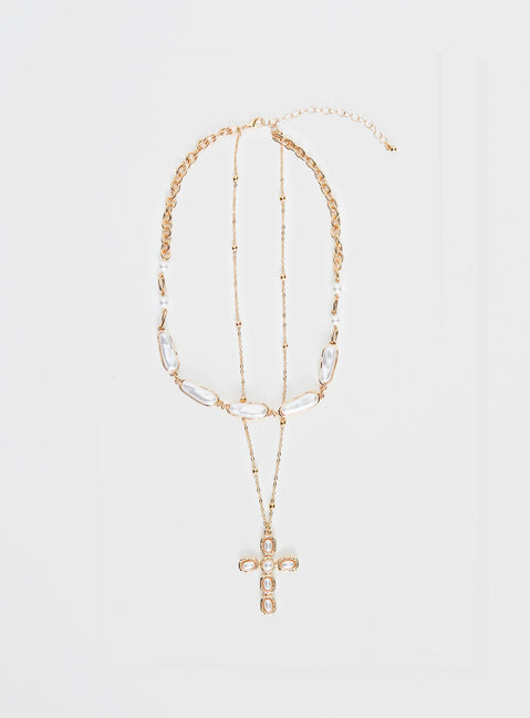 Isabellah Pearl Necklace Pack Gold