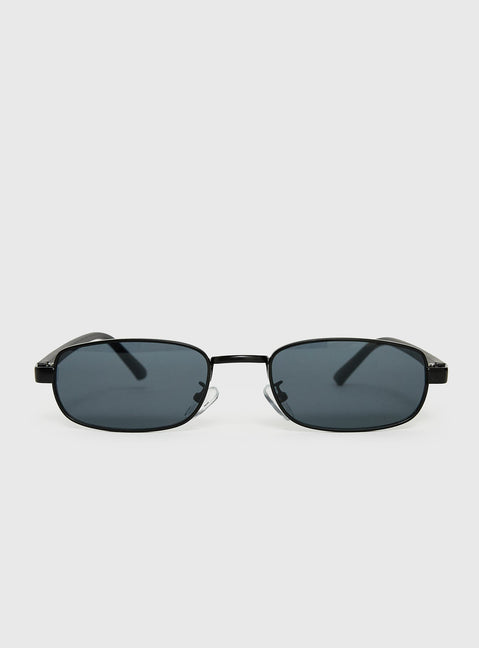 Tillie Metal Frame Oval Sunglasses Black