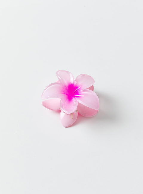 Hair clip Alligator style clip Flower design Shine finish