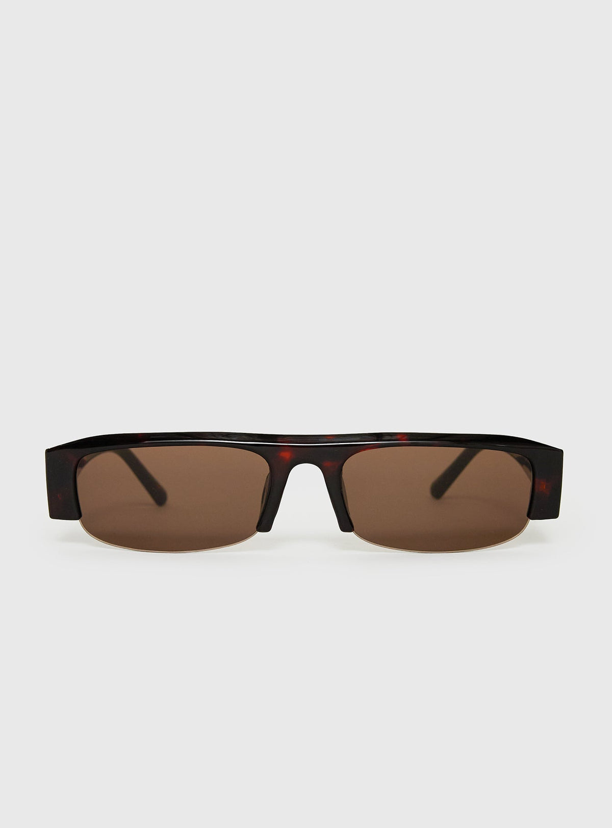Elzie Rectangle Sunglasses Brown / Tort