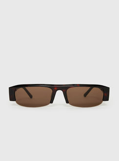 Elzie Rectangle Sunglasses Brown / Tort
