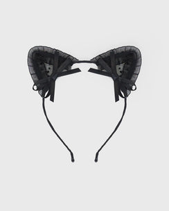 Sly Guy Cat Ear Headband Black