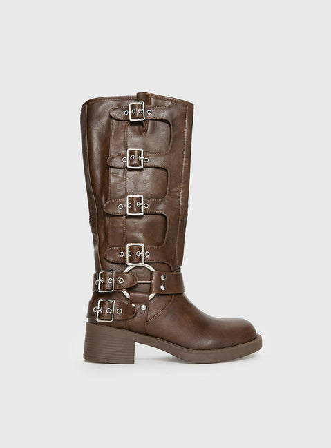 Buckle Down Boots Brown