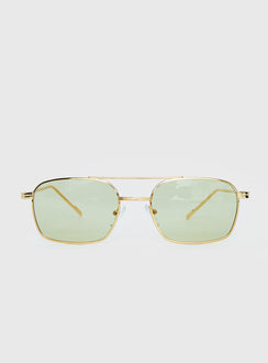For The Plot Aviator Sunglasses Gold / Light Yellow