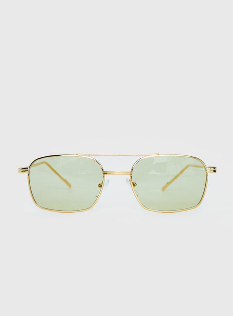 For The Plot Aviator Sunglasses Gold / Light Yellow
