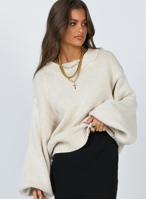 product Harmony Knit Sweater Beige Princess Polly  Cropped 