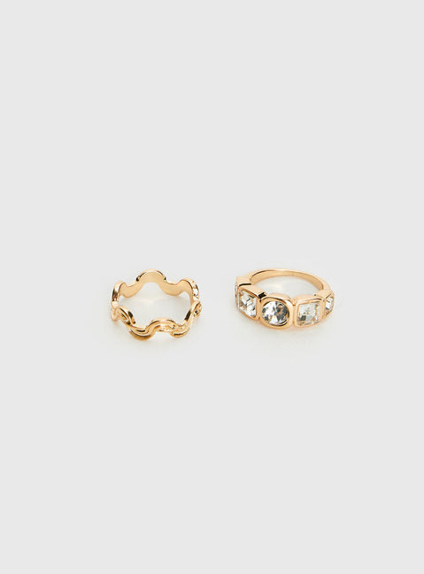 Glitzy Ring Pack Gold
