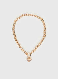 Darcee Heart Pendant Necklace Gold