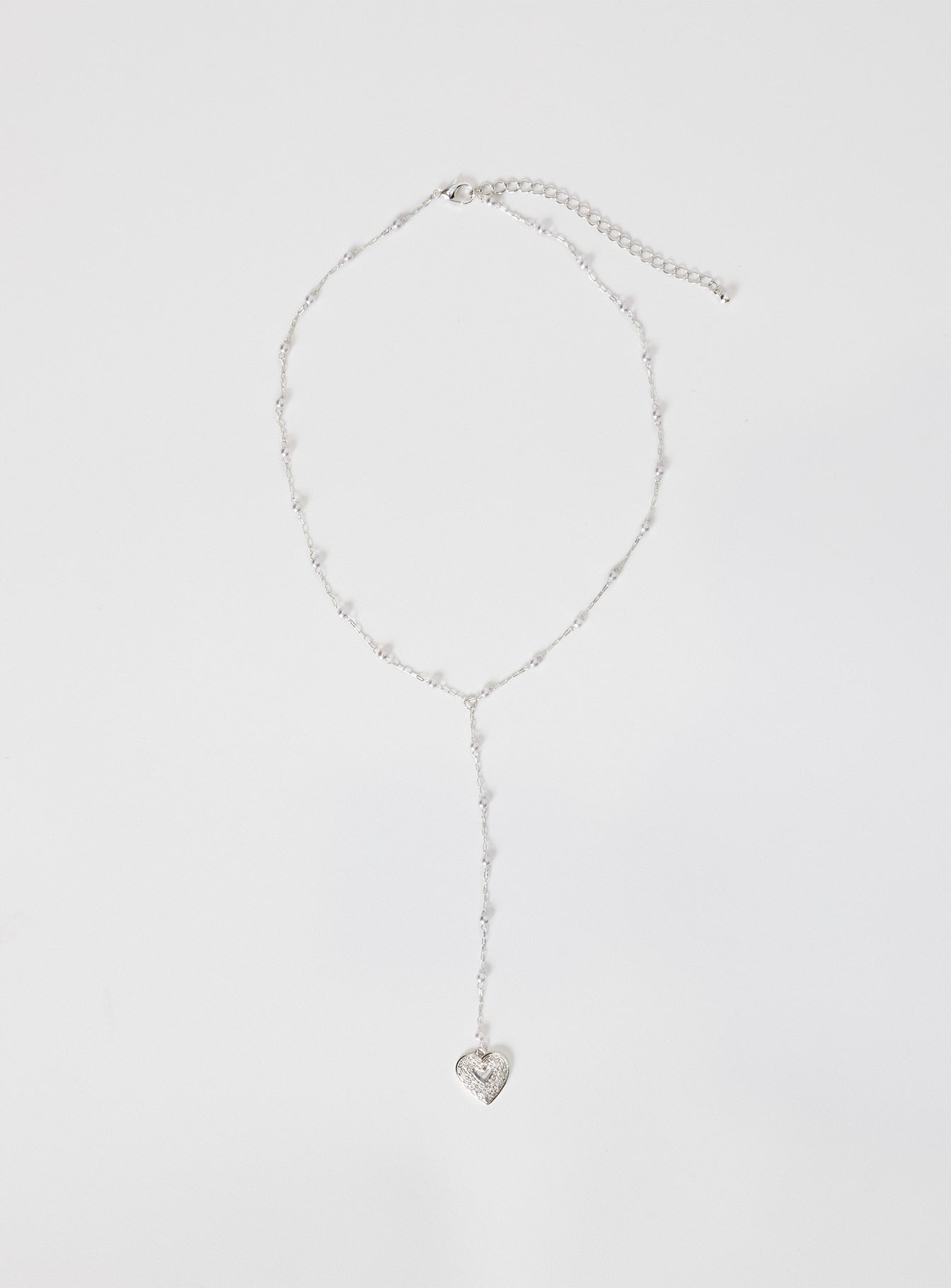 Necklace Silver toned, heart pendant