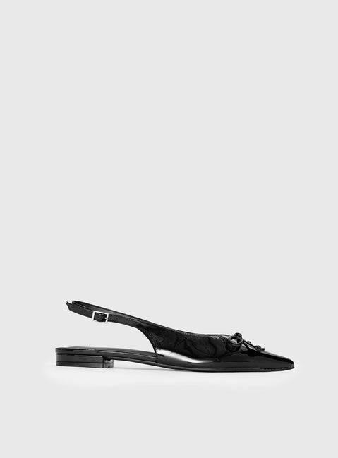 Therapy Lavin Pointed Toe Flats Black Patent