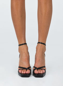 Heels Princess Polly Exclusive Upper & Lining: 100% PU Outer: 100% TPU Faux leather material  Strappy upper  Ankle buckle  Platform base  Black heel  Square toe 