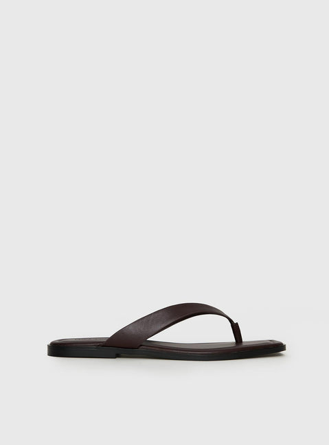 Alara Flat Thong Sandals Brown