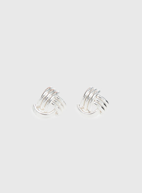 Olivea Knot Earrings Silver