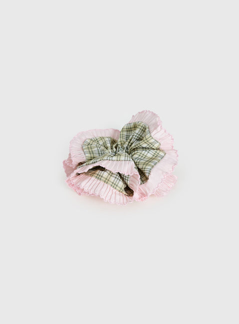 Ophelea Scrunchie Green Check
