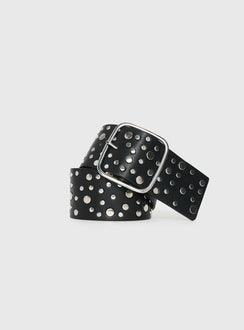 Wanna Find Out Faux Leather Belt Black / Silver
