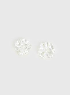 Livvy Floral Stud Earrings White