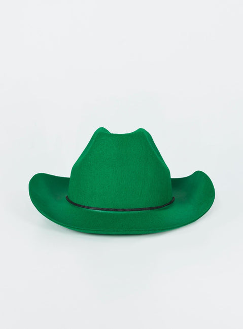 Cowboy hat Princess Polly Exclusive Faux felt material  Adjustable chin strap  Semi-stiff brim  OSFM 