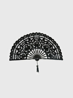 Bossa Nova Lace Fan Black