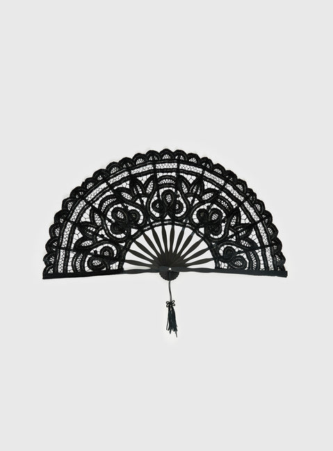 Bossa Nova Lace Fan Black