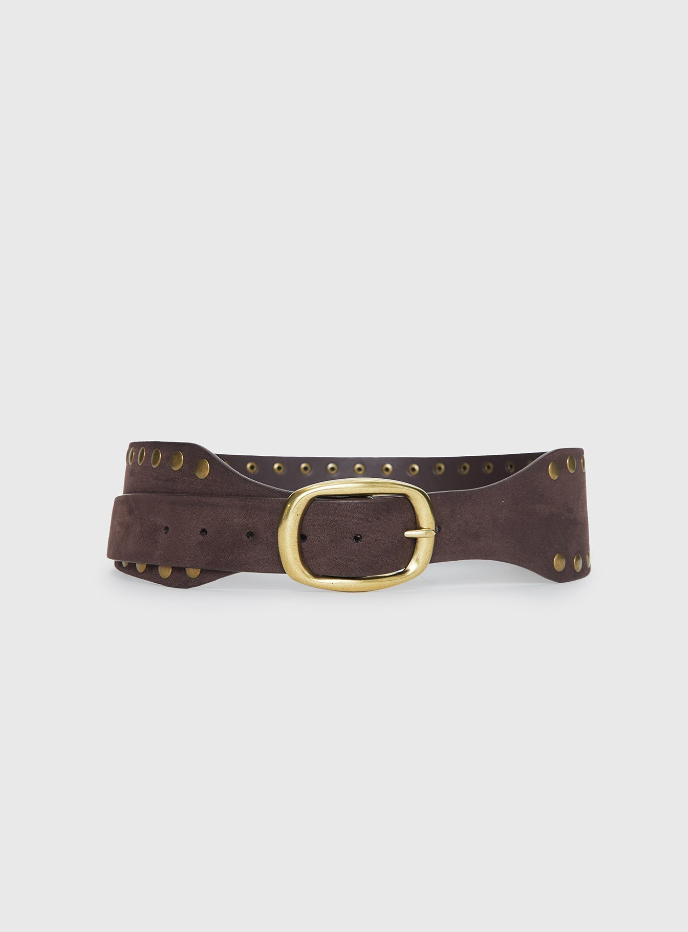 Spheres Stud Belt Dark Brown