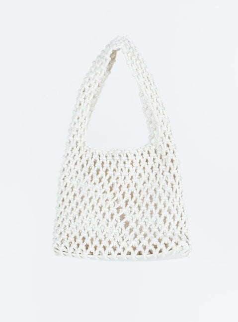 Bag Crochet knit material Fixed handle Flat base