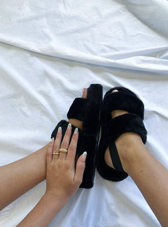 Stripe Slipper Black