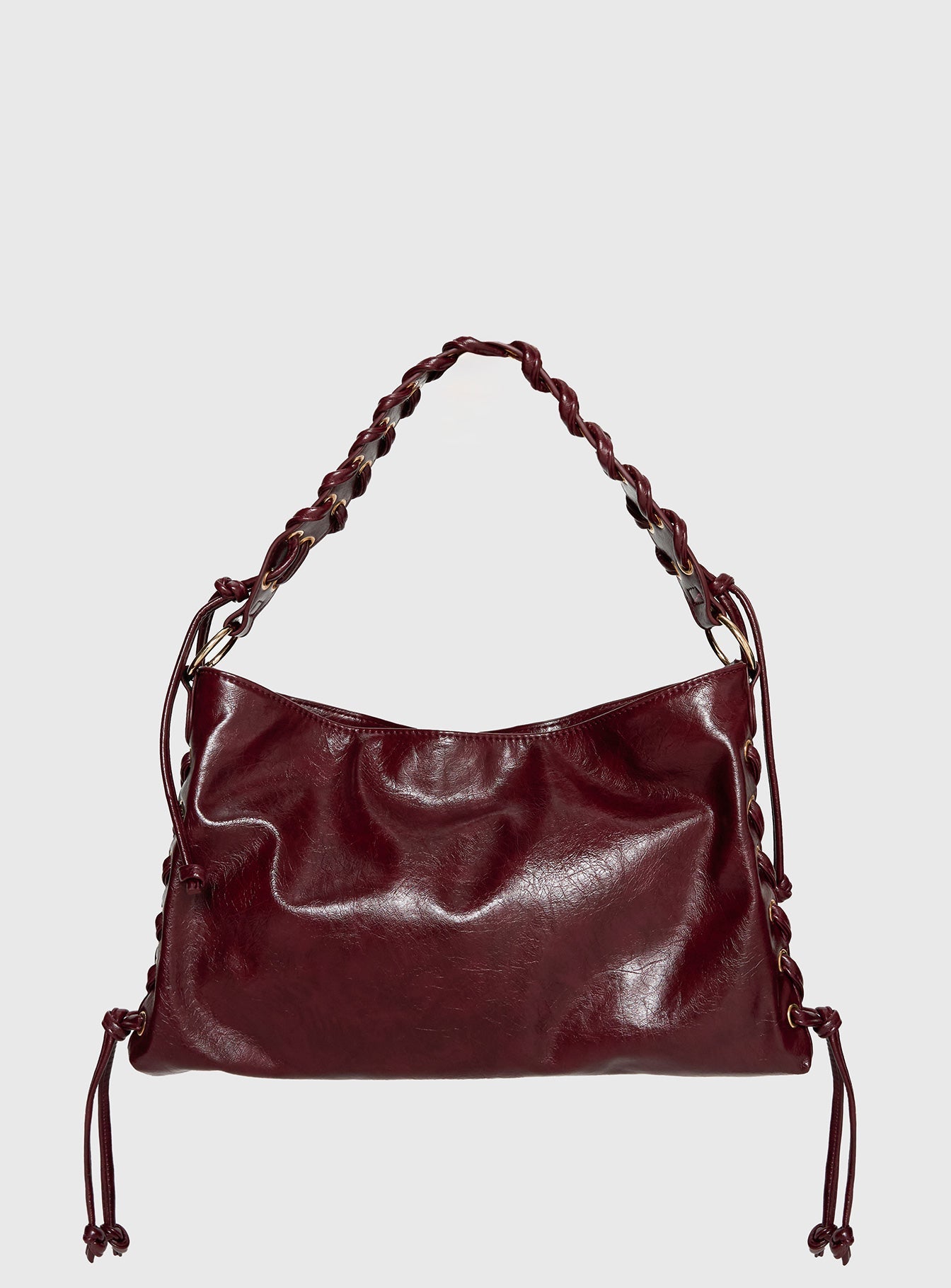 Amadea Tie Detail Shoulder Bag Burgundy