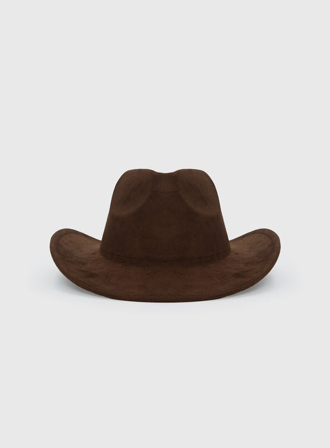 Tranquility Faux Suede Cowboy Hat Brown