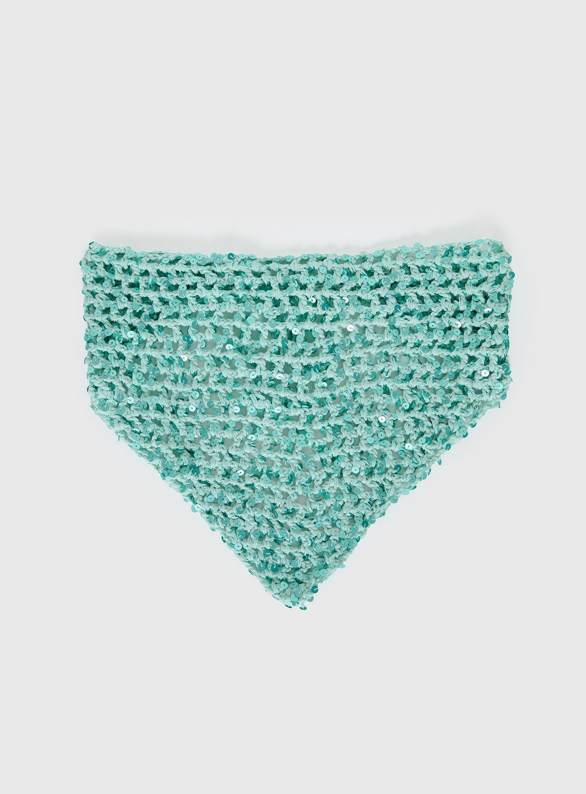 Deyla Sequin Crochet Hair Scarf Aqua