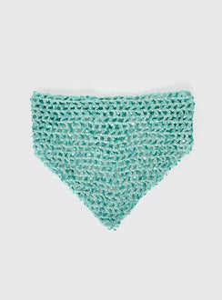 Deyla Sequin Crochet Hair Scarf Aqua
