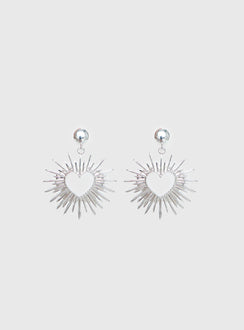 Manifest It Heart Earrings Silver