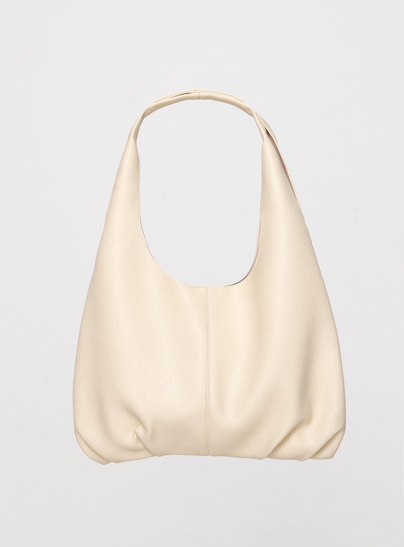 Faux leather shoulder bag Twin fixed handles, magnetic button fastening, separate clutch with zip fastening, gold toned hardware