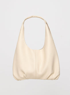 Faux leather shoulder bag Twin fixed handles, magnetic button fastening, separate clutch with zip fastening, gold toned hardware