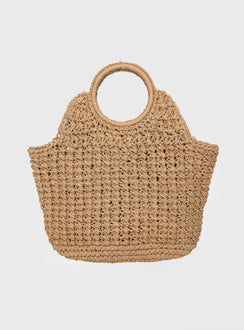 Woven bag Twin fixed handles, flat base