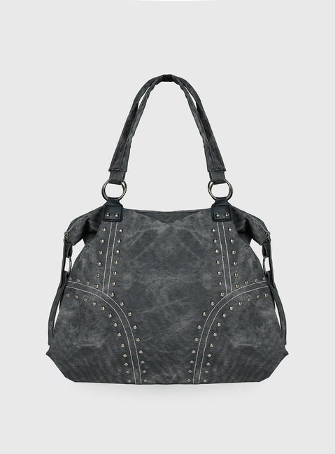 Brittin Stud Detail Shoulder Bag Black